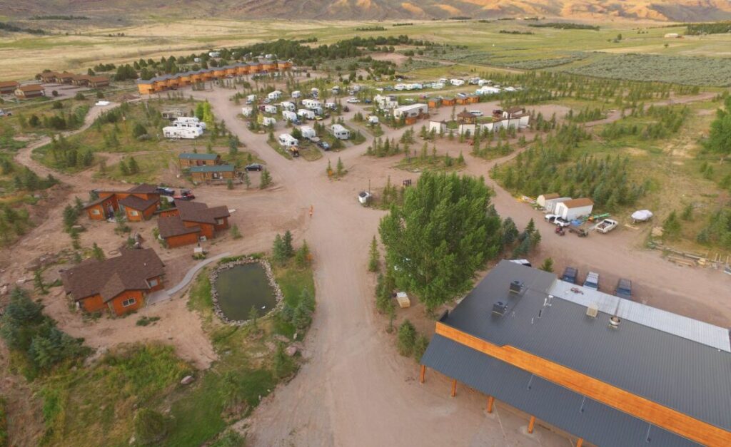 camping grounds with cabins and houses
